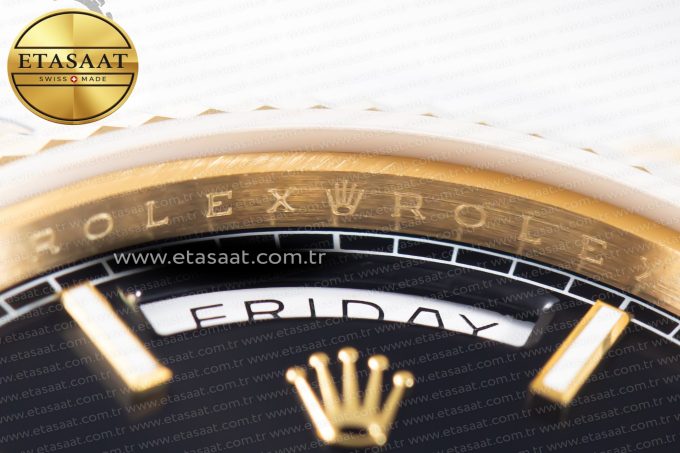 Day-Date II 228238 YG GMF 1:1 Best Edition Black Dial on YG Bracelet A2836 - Görsel 8