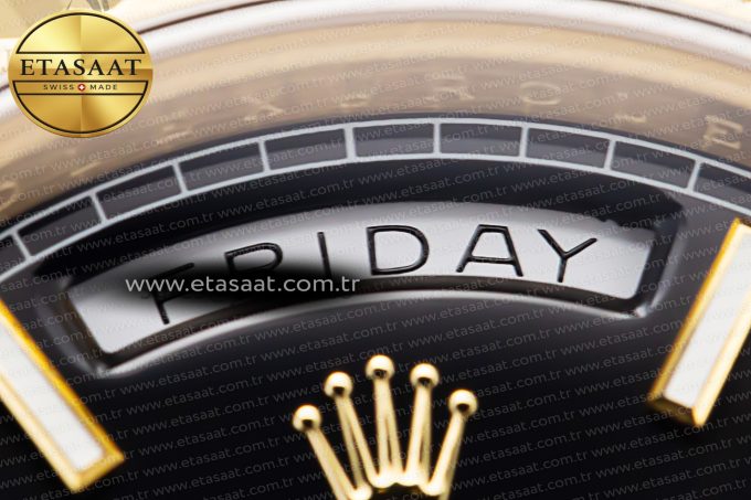 Day-Date II 228238 YG GMF 1:1 Best Edition Black Dial on YG Bracelet A2836 - Görsel 9
