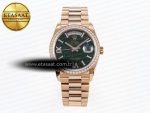 DayDate 36mm RG/RG Pres Dia Green Dial RAF A2836 - Görsel 3