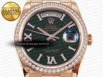 Rolex DayDate 36mm RG/RG Pres Dia Green Dial RAF A2836 - Görsel 4