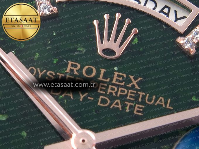 DayDate 36mm RG/RG Pres Dia Green Dial RAF A2836 - Görsel 9
