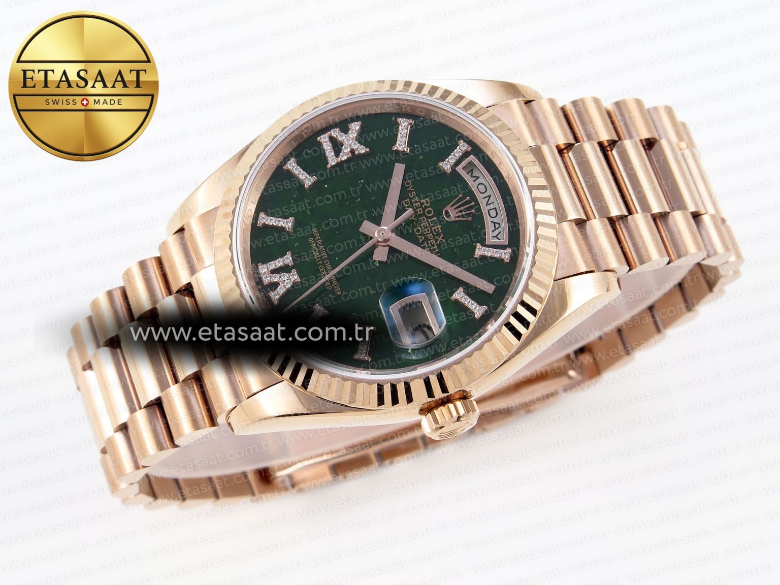 DayDate 36mm RG/RG Pres Green Dial RAF A2836 - Görsel 6