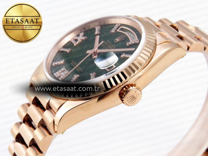 DayDate 36mm RG/RG Pres Green Dial RAF A2836 - Görsel 8