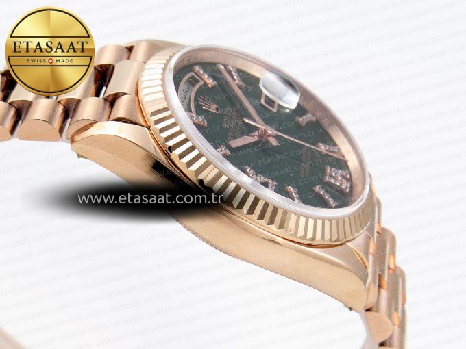 DayDate 36mm RG/RG Pres Green Dial RAF A2836 - Görsel 9
