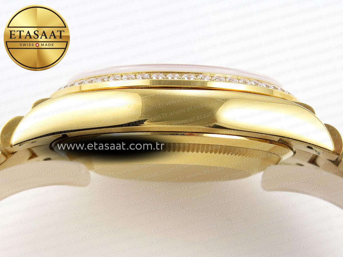 Rolex DayDate YG/YG Pres Dia Orange Gradient Dial RAF A2836 - Görsel 15