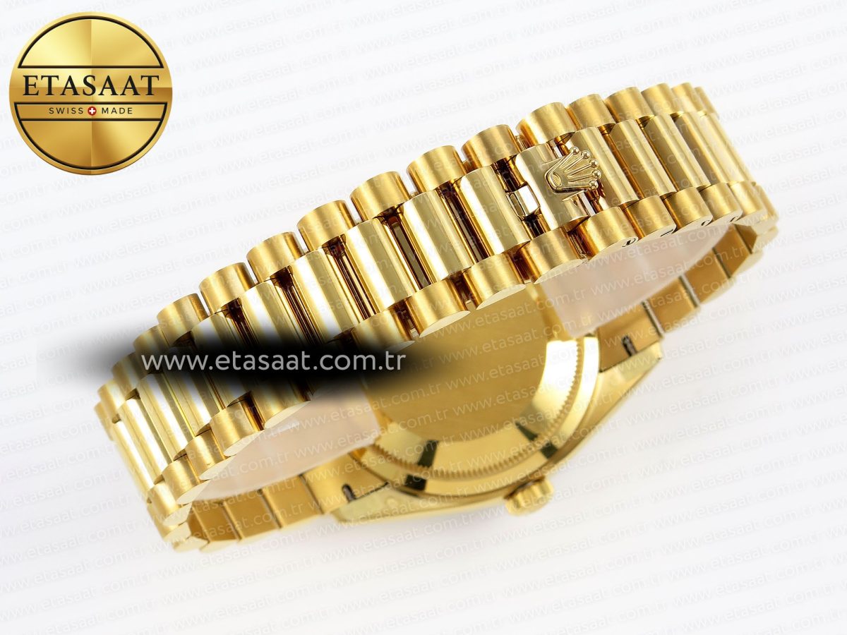 Rolex DayDate YG/YG Pres Dia Orange Gradient Dial RAF A2836 - Görsel 16