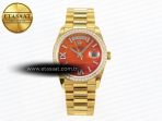 Rolex DayDate YG/YG Pres Dia Orange Gradient Dial RAF A2836 - Görsel 3