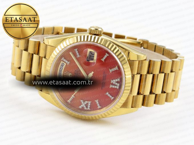 DayDate 36mm YG/YG Pres Orange Gradient Dial RAF A2836 - Görsel 6