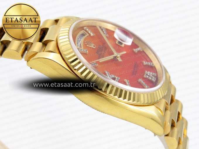 DayDate 36mm YG/YG Pres Orange Gradient Dial RAF A2836 - Görsel 8