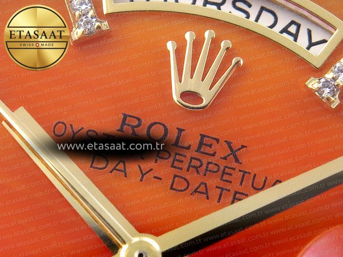 DayDate 36mm YG/YG Pres Orange Gradient Dial RAF A2836 - Görsel 9