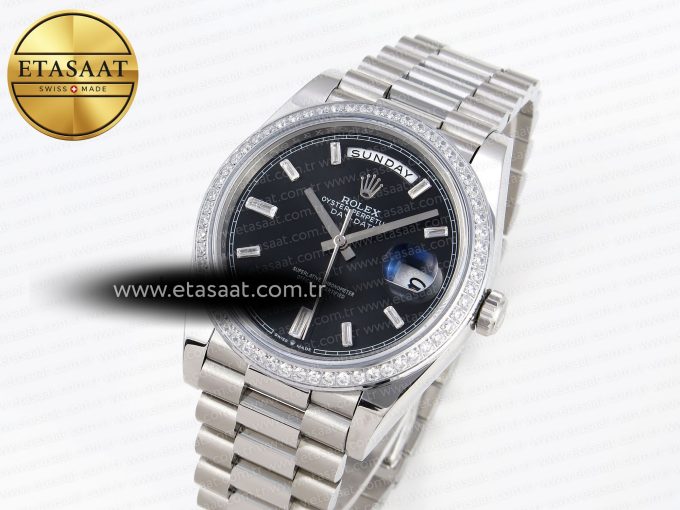 Rolex DayDate 40 BLACK CRYSTA BRACELET A2836 - Görsel 1