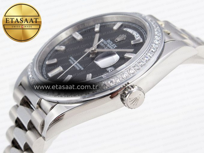 Rolex DayDate 40 BLACK CRYSTA BRACELET A2836 - Görsel 8
