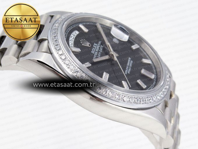 Rolex DayDate 40 BLACK CRYSTA BRACELET A2836 - Görsel 9