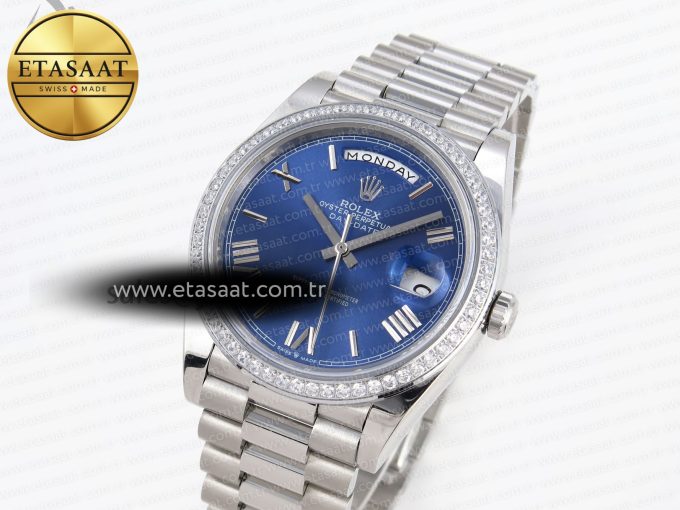 Rolex DayDate 40 BLUE ROMAN DIAMONDS A2836 - Görsel 2