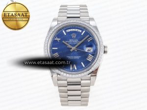 Rolex DayDate 40 BLUE ROMAN DIAMONDS A2836 - Görsel 3