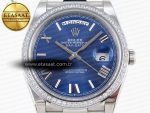 Rolex DayDate 40 BLUE ROMAN DIAMONDS A2836 - Görsel 4