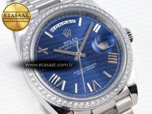 Rolex DayDate 40 BLUE ROMAN DIAMONDS A2836 - Görsel 5