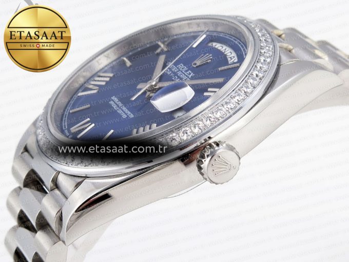 Rolex DayDate 40 BLUE ROMAN DIAMONDS A2836 - Görsel 6