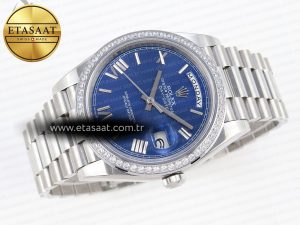 Rolex DayDate 40 BLUE ROMAN DIAMONDS A2836 - Görsel 8