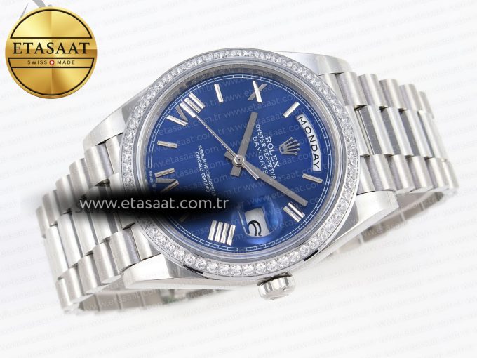 Rolex DayDate 40 BLUE ROMAN DIAMONDS A2836 - Görsel 8