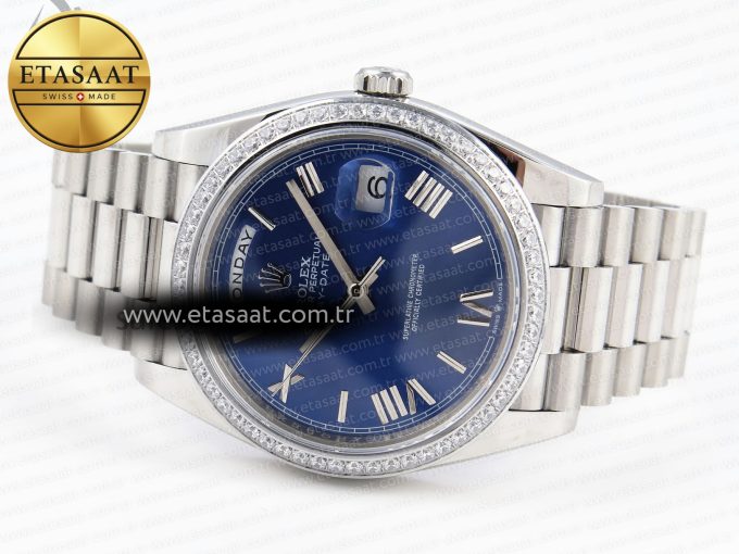 Rolex DayDate 40 BLUE ROMAN DIAMONDS A2836 - Görsel 9