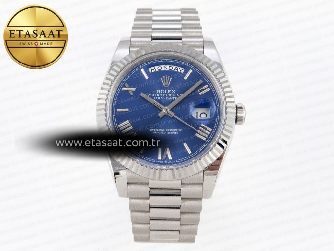 Rolex DayDate 40 BLUE ROMAN BRACELET A2836 - Görsel 3