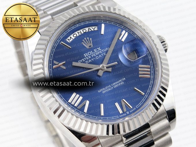 Rolex DayDate 40 BLUE ROMAN BRACELET A2836 - Görsel 5