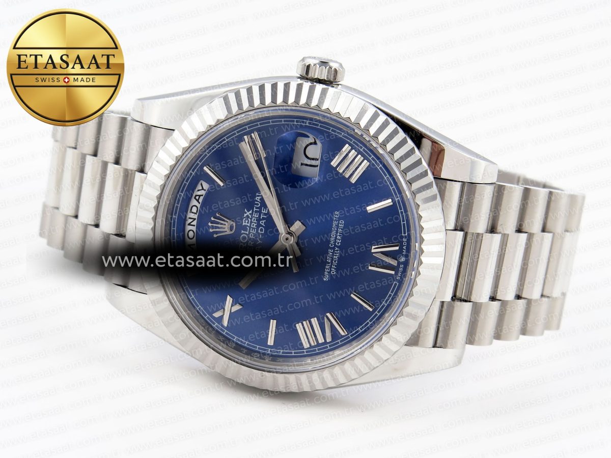 Rolex DayDate 40 BLUE ROMAN BRACELET A2836 - Görsel 6