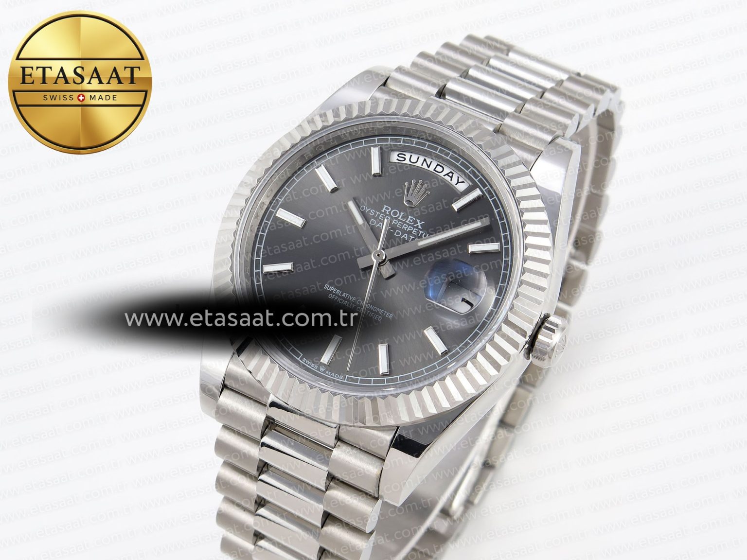 Rolex DayDate 40 GRAY STICK DIAL A2836 - Görsel 2