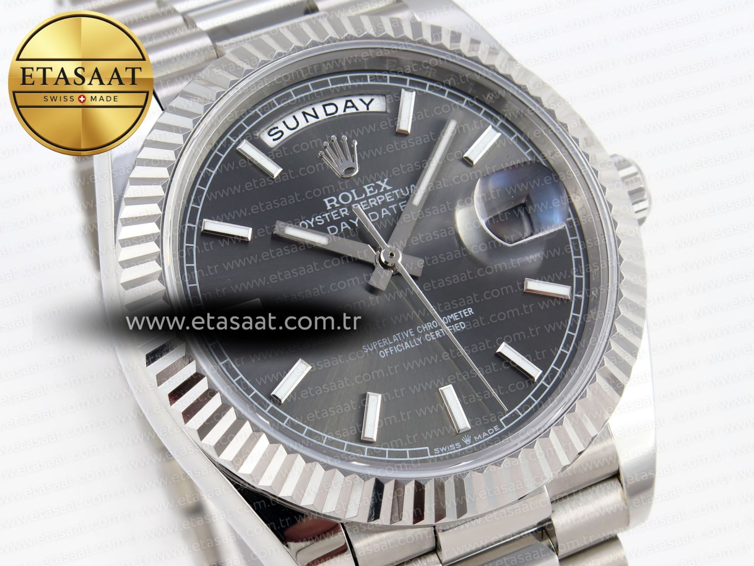 Rolex DayDate 40 GRAY STICK DIAL A2836 - Görsel 5