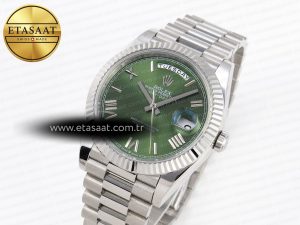 Rolex DayDate 40 GREEN ROMAN BRACELET A2836 - Görsel 2