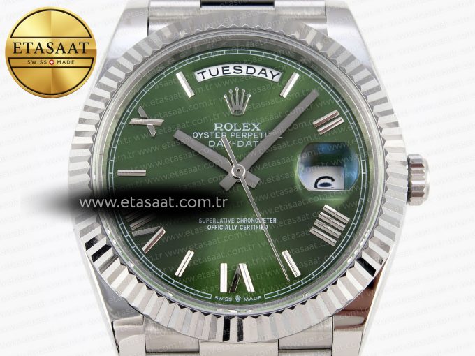 Rolex DayDate 40 GREEN ROMAN BRACELET A2836 - Görsel 4