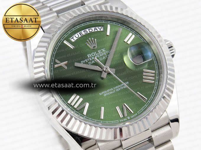Rolex DayDate 40 GREEN ROMAN BRACELET A2836 - Görsel 5