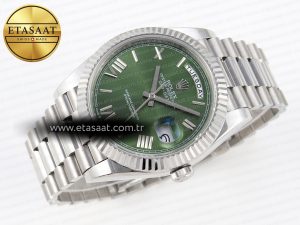 Rolex DayDate 40 GREEN ROMAN BRACELET A2836 - Görsel 6