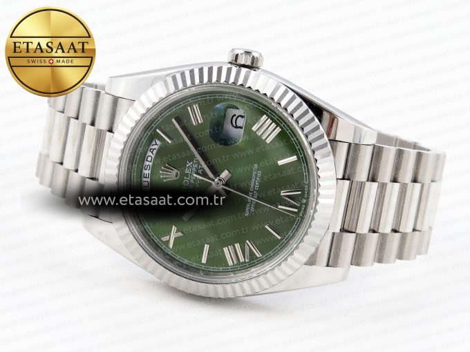 Rolex DayDate 40 GREEN ROMAN BRACELET A2836 - Görsel 7