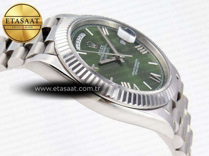 Rolex DayDate 40 GREEN ROMAN BRACELET A2836 - Görsel 8