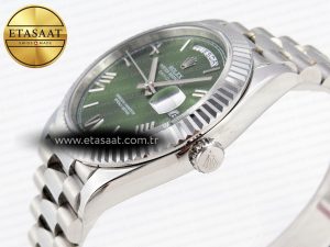 Rolex DayDate 40 GREEN ROMAN BRACELET A2836 - Görsel 9