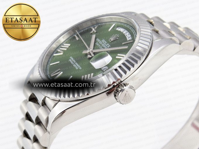 Rolex DayDate 40 GREEN ROMAN BRACELET A2836 - Görsel 9