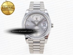 Rolex DayDate 40 SILVER CRYSTAL BRACELET A2836 - Görsel 3