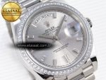 Rolex DayDate 40 SILVER CRYSTAL BRACELET A2836 - Görsel 5