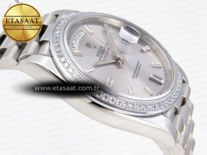 Rolex DayDate 40 SILVER CRYSTAL BRACELET A2836 - Görsel 9