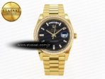 Rolex DayDate 40 BLACK CRYSTAL DIAMONDS A2836 - Görsel 3