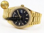 Rolex DayDate 40 BLACK CRYSTAL DIAMONDS A2836 - Görsel 6