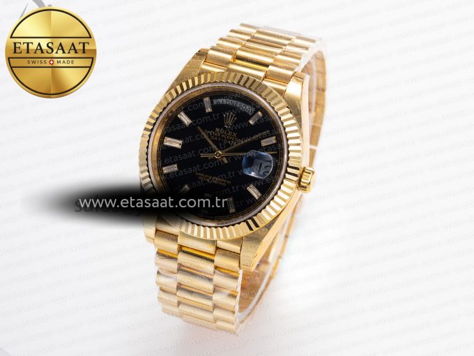 DayDate 40mm 228238 EWF 1:1 Flt YG Black Dial Diamond Markers A2836 - Görsel 1