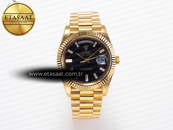 DayDate 40mm 228238 EWF 1:1 Flt YG Black Dial Diamond Markers A2836 - Görsel 3