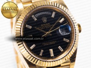 DayDate 40mm 228238 EWF 1:1 Flt YG Black Dial Diamond Markers A2836 - Görsel 5