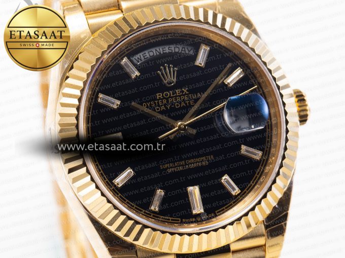 DayDate 40mm 228238 EWF 1:1 Flt YG Black Dial Diamond Markers A2836 - Görsel 5