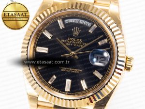 DayDate 40mm 228238 EWF 1:1 Flt YG Black Dial Diamond Markers A2836 - Görsel 6