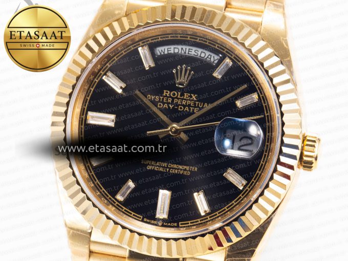 DayDate 40mm 228238 EWF 1:1 Flt YG Black Dial Diamond Markers A2836 - Görsel 6