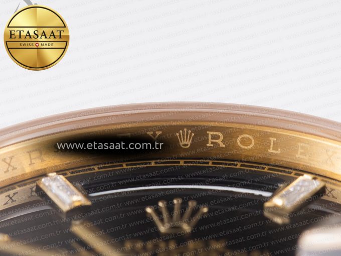 DayDate 40mm 228238 EWF 1:1 Flt YG Black Dial Diamond Markers A2836 - Görsel 7